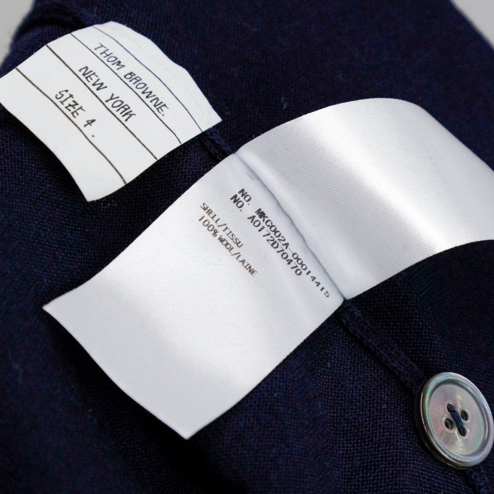 !!SOLD!! Thom Browne Navy Cardigan With Striped Sleeve - Picture 6 of 8
